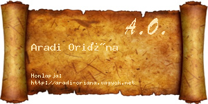 Aradi Oriána névjegykártya